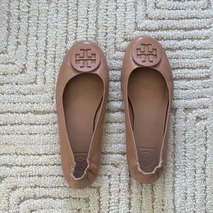 Tory Burch Brown Logo Flats